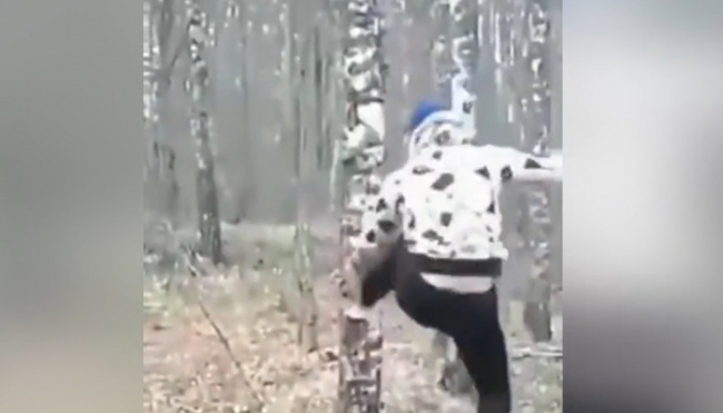 Thanh niên u đầu khi tung cước đá thân cây