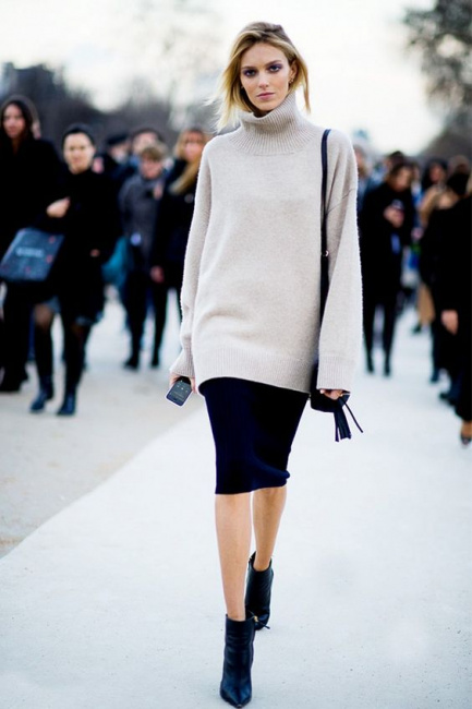 Mix áo len với chân váy bút chì  Blog mặc đẹp
