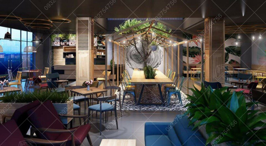 mẫu thiết kế quán cali house cafe – đà nẵng