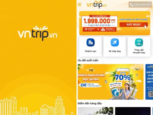 Cách đặt phòng khách sạn giá rẻ trên App Vntrip
