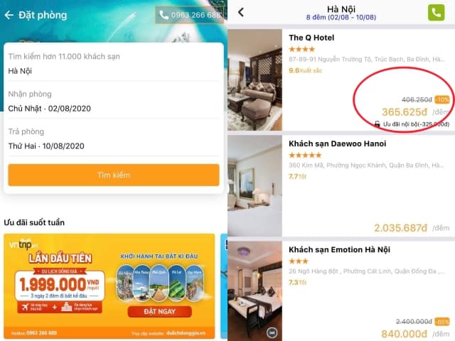 app đặt phòng khách sạn, app đặt vé máy bay, ứng dụng đặt phòng, cách đặt phòng khách sạn giá rẻ trên app vntrip