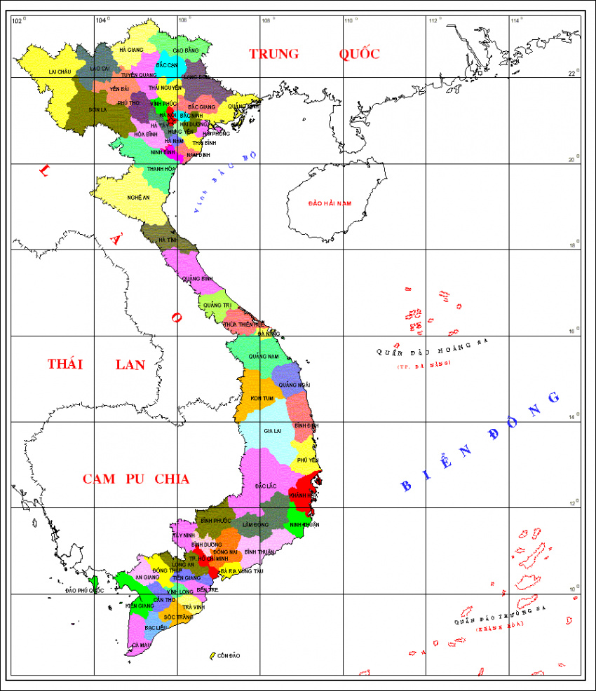 Xem bản đồ vị trí địa lý Việt Nam
