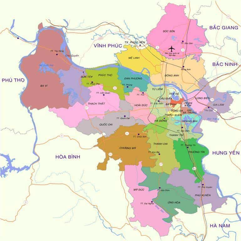 Bản đồ giao thông Hà Nội mới nhất năm 2017