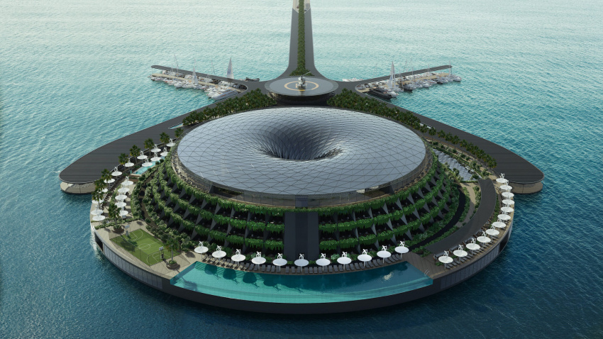 Chiêm ngưỡng thiết kế khách sạn nổi trên mặt nước có thể xoay tròn