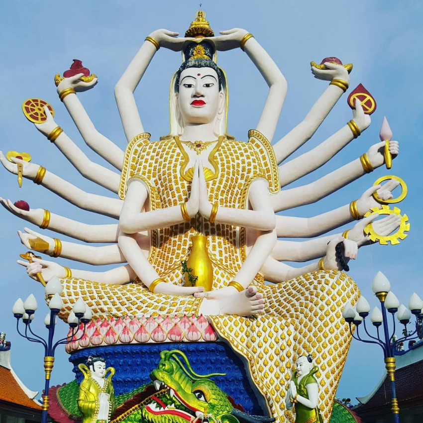 du lịch bangkok, khách sạn bangkok, koh samui, tour thai lan gia re, wat plai laem, đền wat plai laem – nơi sở hữu pho tượng phật bà quan âm 18 tay độc đáo ở thái lan