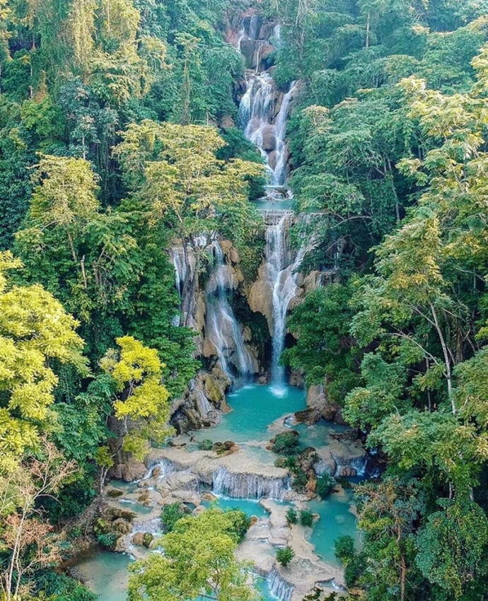 Khám phá thác Kuang Si với dòng nước xanh lam ngọc cực đẹp ở Lào