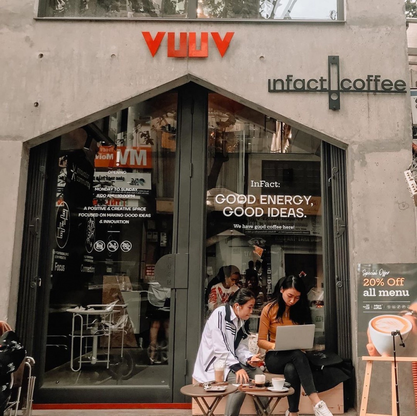 infact coffee, rand moroc & coffee, tour hà nội, 5 quán cà phê yên tĩnh, có không gian làm việc ở hà nội