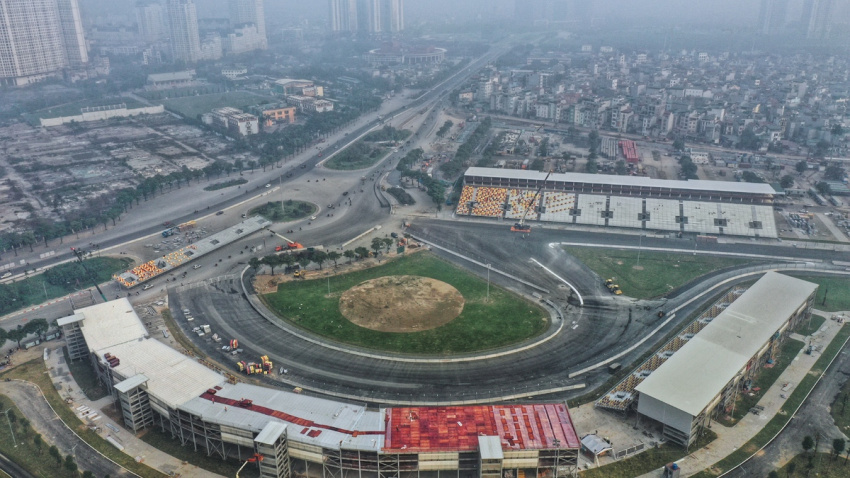 Lộ diện toàn cảnh đường đua F1 Hà Nội đang gấp rút hoàn thành