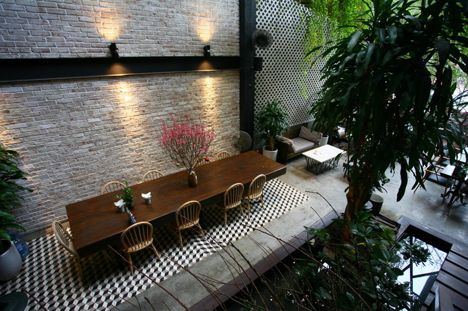 an garden café, tour hà nội, quán cà phê xanh trong căn biệt thự liền kề