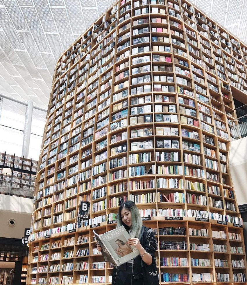 hàn quốc, thư viện khổng lồ ở hàn quốc, tọa độ sống ảo thu hút giới trẻ việt