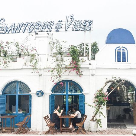 santorini vibes cafe, phát hiện quán cà phê như santorini thu nhỏ nằm ngay hồ tây