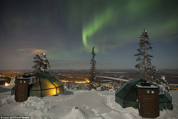 bắc cực quang, khu vực lapland, phần lan, ghé phần lan ngắm cực quang trong lều tuyết bằng kính
