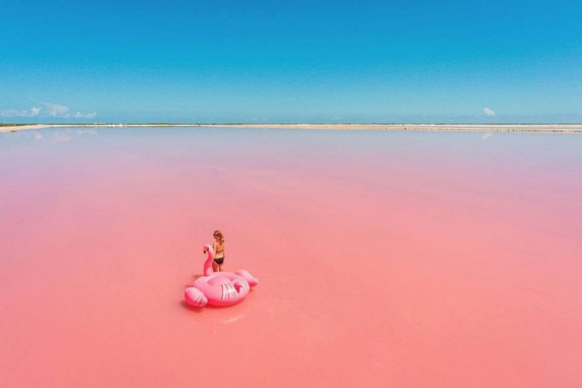 Las Coloradas, hồ nước màu hồng độc đáo ở Mexico
