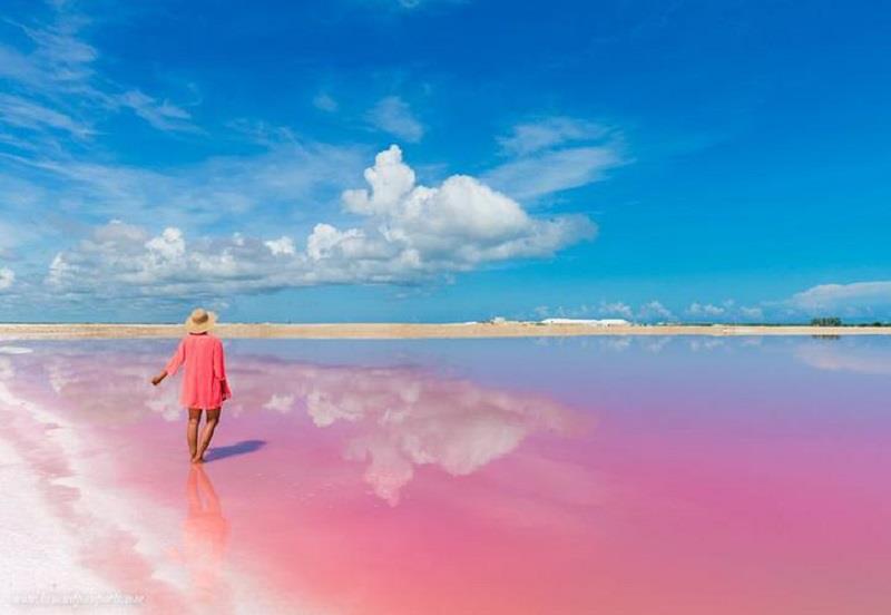 Las Coloradas, hồ nước màu hồng độc đáo ở Mexico