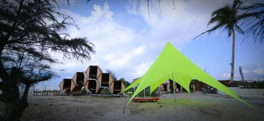 Điểm cắm trại dễ thương trên bãi biển Kê Gà