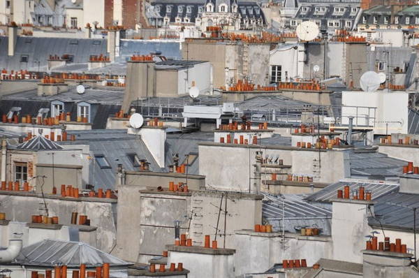 du lịch paris, du lịch pháp, thành phố paris, khám phá những ống khói trên nóc nhà paris