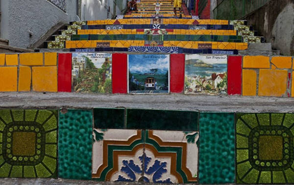 bậc thang selaron, du lịch brazil, rio de janeiro, ​những bậc thang selaron nghệ thuật ở rio de janeiro