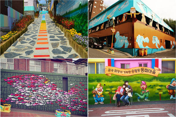 hàn quốc, làng dongpirang, làng gamcheon, làng ihwa, làng songwol-dong fairy tale, tour hàn quốc, 5 ngôi làng bích họa nổi tiếng của du lịch hàn quốc