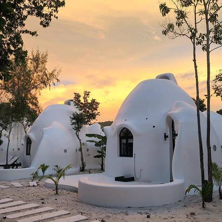 Du lịch Koh Rong Samloem check-in khu bungalow mái vòm cực xinh