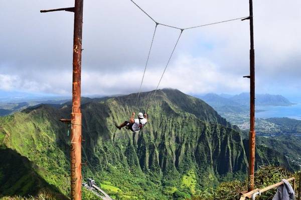 cảnh đẹp hawaii, du lịch hawaii, phượt hawaii, xích đu đáng sợ trên tuyến đường nguy hiểm nhất hawaii