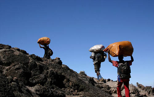 châu phi, núi kilimanjaro, phu khuân vác, cuộc sống phu khuân vác trên nóc nhà châu phi được hé lộ