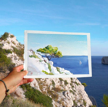 du lịch, họa sĩ elena efremova, phượt, phượt thủ, phượt thủ vẽ phong cảnh du lịch đẹp hơn ảnh thật
