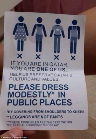 Du khách nữ đến Qatar không được mặc… quần legging
