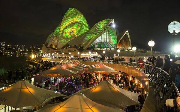 du lịch australia, du lịch sydney, khách sạn sydney, rực rỡ lễ hội ánh sáng ở sydney