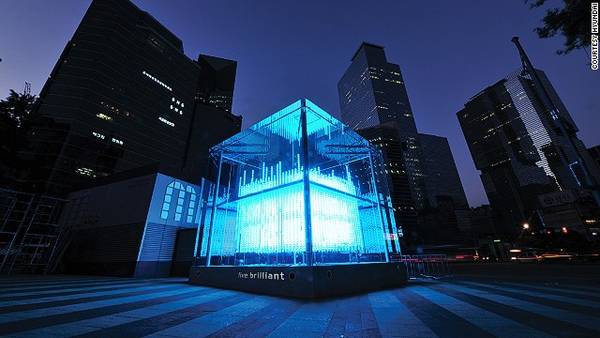 Ngoạn mục tinh thể khối lập phương 3D thắp sáng Gangnam, Seoul