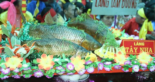 ẩm thực, di sản văn hóa, du lịch thái bình, lễ hội - sự kiện, độc đáo thi cỗ cá ở lễ hội đền trần thái bình