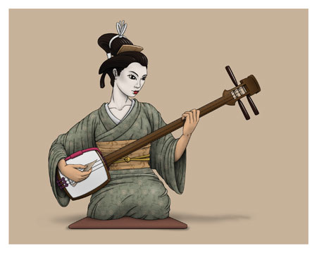 Đàn Shamisen nhạc cụ truyền thống đặc thù của Nhật Bản