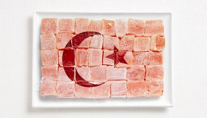 ẩm thực thế giới, du lịch việt nam, thế giới đó đây, kỳ thú 18 lá cờ được trang trí bằng ẩm thực của chính quốc