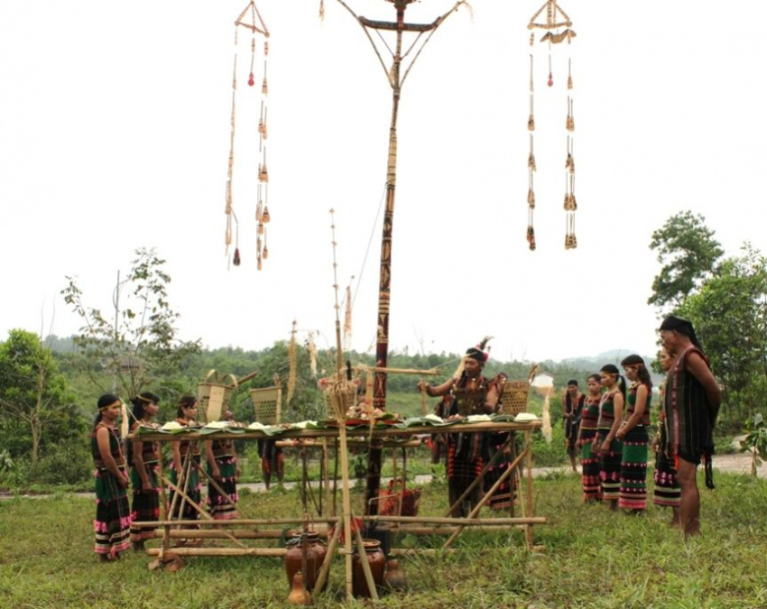 Người M’nông ở Đắk Nông làm lễ cắm nêu cúng lúa