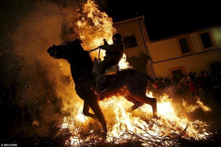 cảnh đẹp thế giới, du lịch thế giới, lễ hội - sự kiện, thế giới đó đây, lễ hội phi ngựa qua lửa độc đáo ở tây ban nha