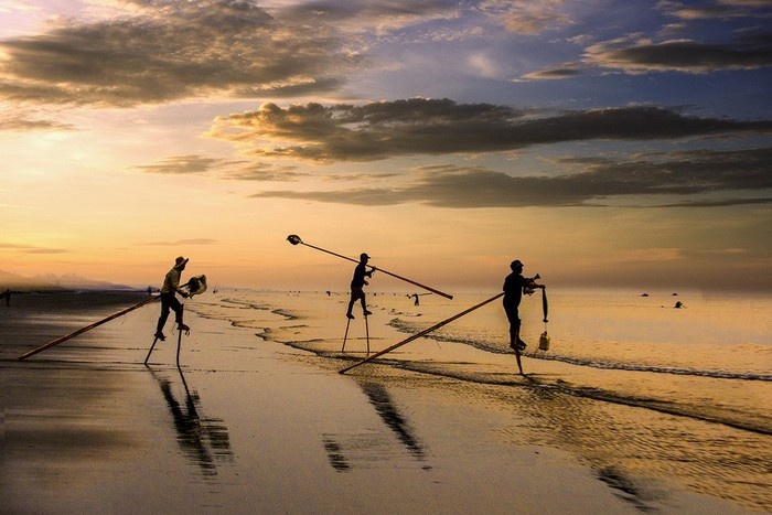 Siêu lạ với nghề đánh cá bằng cà kheo ở Nam Định