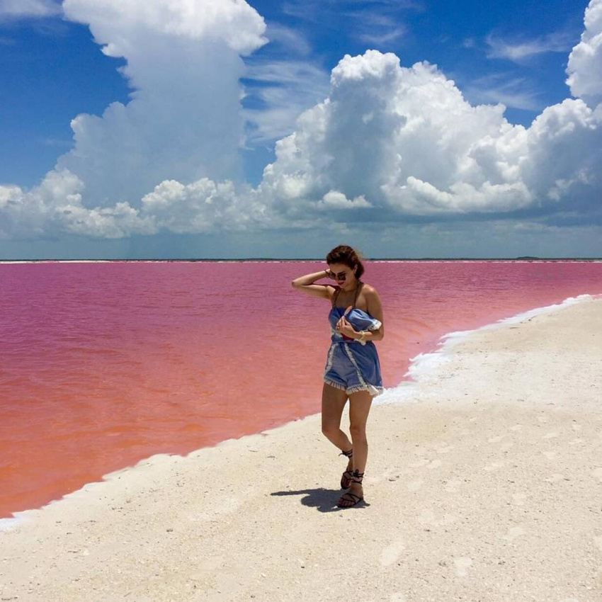 du lịch mexico, khám phá thế giới, thế giới đó đây, instagram giới trẻ ‘hot rần rần’ với hồ nước màu hồng đẹp đến siêu thực