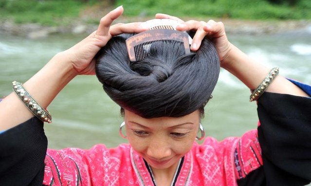 suối tóc, làng tóc mây, ngôi làng huangluo, ngôi làng có “suối tóc” dài hàng mét, phụ nữ chỉ cắt 1 lần duy nhất trong đời