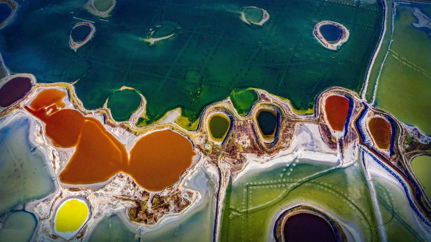hồ muối yuncheng, xeichi, hoa muối nở, hồ nước được ví như biển chết, đẹp như bức tranh đầy màu sắc