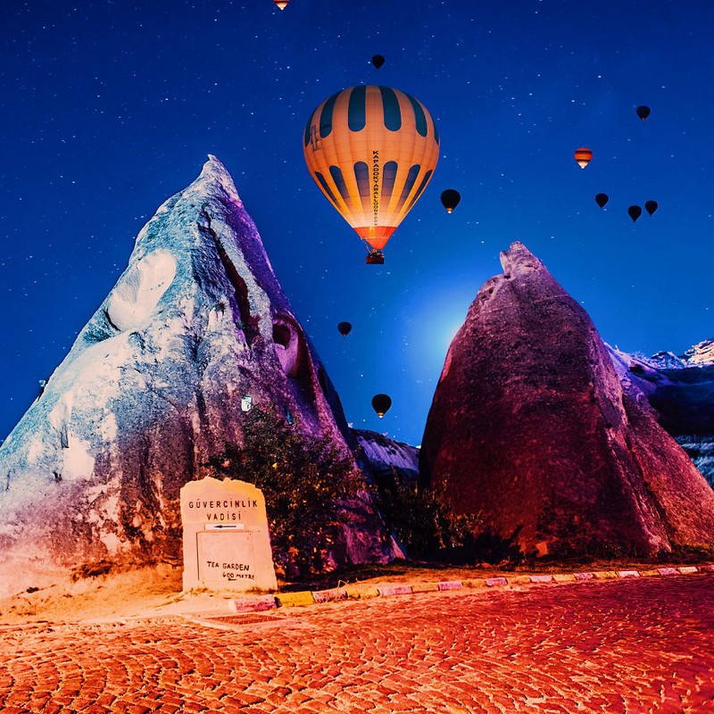 {}, choáng ngợp khinh khí cầu ở cappadocia, thổ nhĩ kỳ