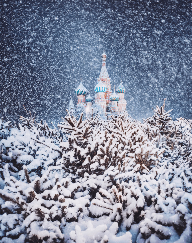 Moscow đẹp như miền cổ tích trong ngày tuyết rơi kỉ lục