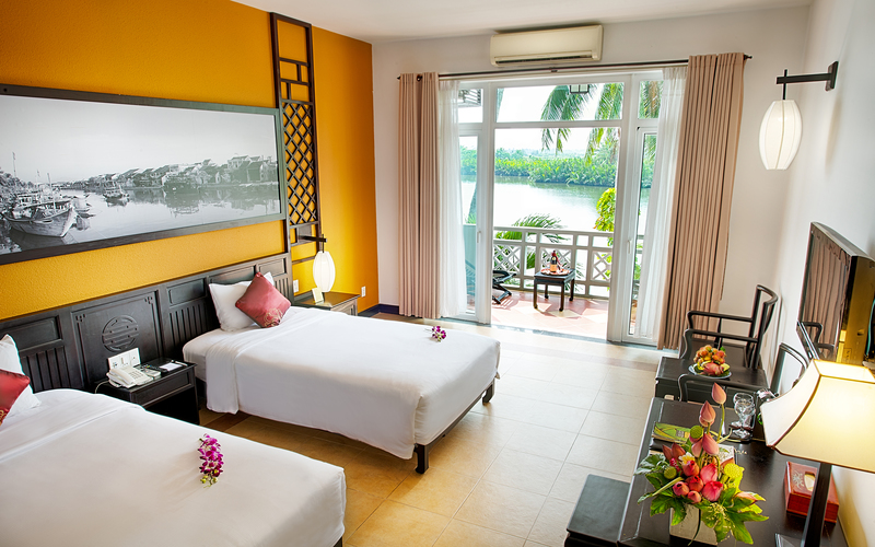 hoi an beach resort, resort hội an, resort hội an có bể bơi vô cực hướng sông giá chỉ từ 798k/người