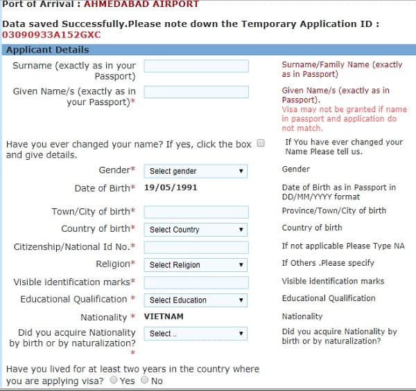 châu á, hướng dẫn cách khai form xin visa đi ấn độ online từ a-z