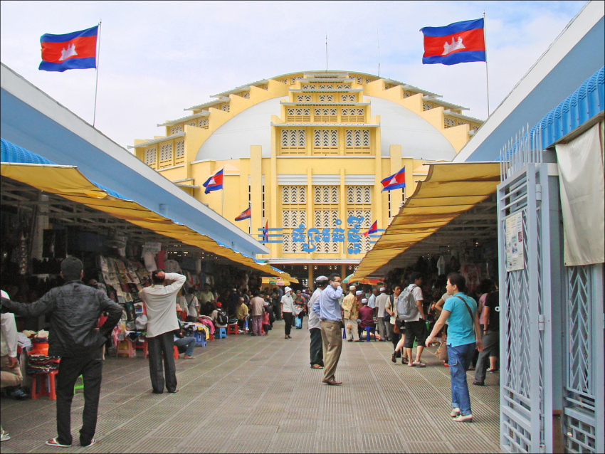 central market e, chợ ở phnom penh, du lịch campuchia, old market d, russian market, 3 khu chợ nổi tiếng ở phnom penh campuchia