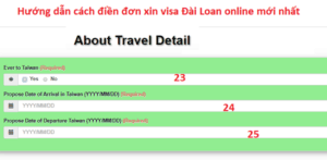 châu á, hướng dẫn điền mẫu đơn xin visa du lịch đài loan online a-z