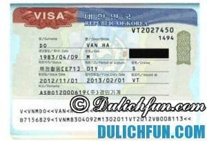 hàn quốc, kinh nghiệm xin visa đi du lịch hàn quốc: hồ sơ, lệ phí