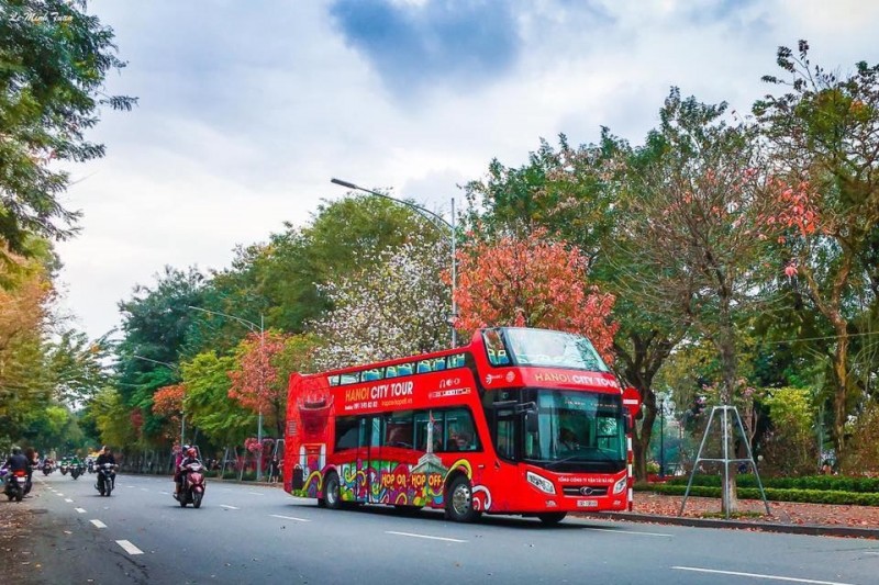 xe buýt 2 tầng “hanoi city tour”, xe buýt 2 tầng, rủ nhau trải nghiệm city tour hà nội bằng xe buýt 2 tầng