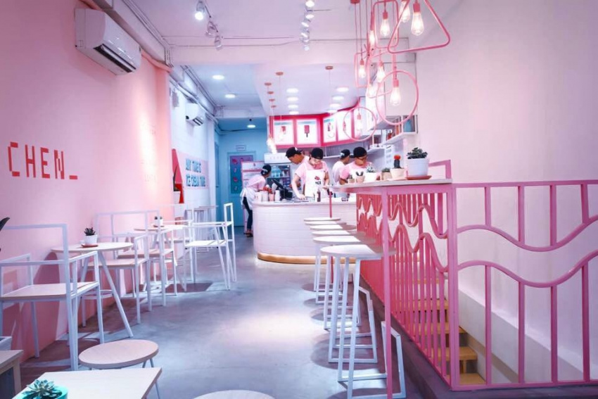 quán cafe,   													quán cà phê cute toàn màu hồng – ice kitchen – quận 3