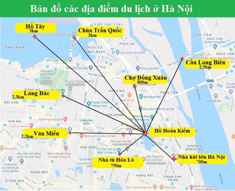 Bản đồ du lịch Hà Nội 2022 mới và chi tiết nhất