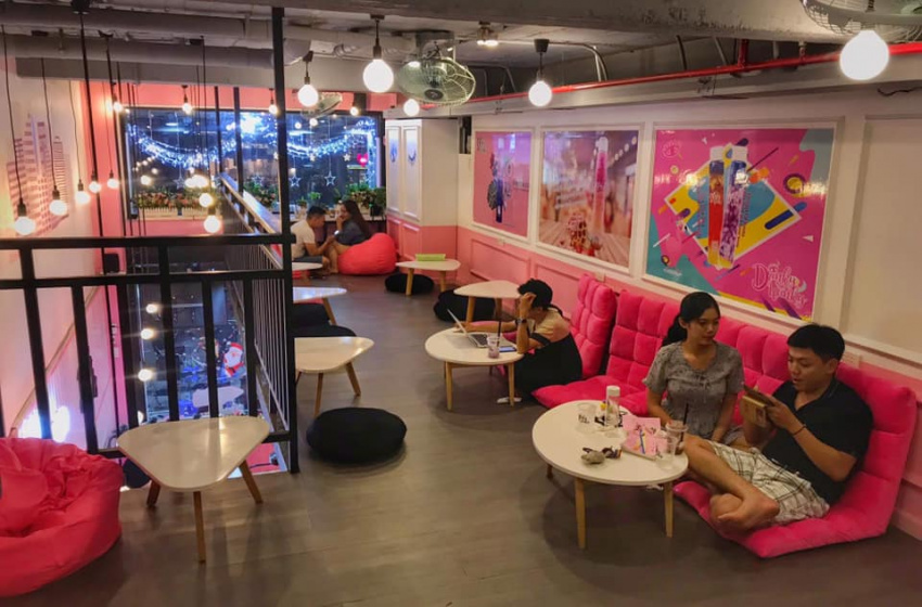 quán cafe,   													xiêu lòng với quán trà sữa mang không gian siêu dễ thương – trà sữa thái lan drinky winky vietnam ở quận 1