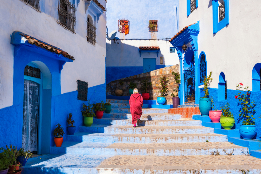 du lịch maroc khám phá chefchaouen thành phố mùa thu